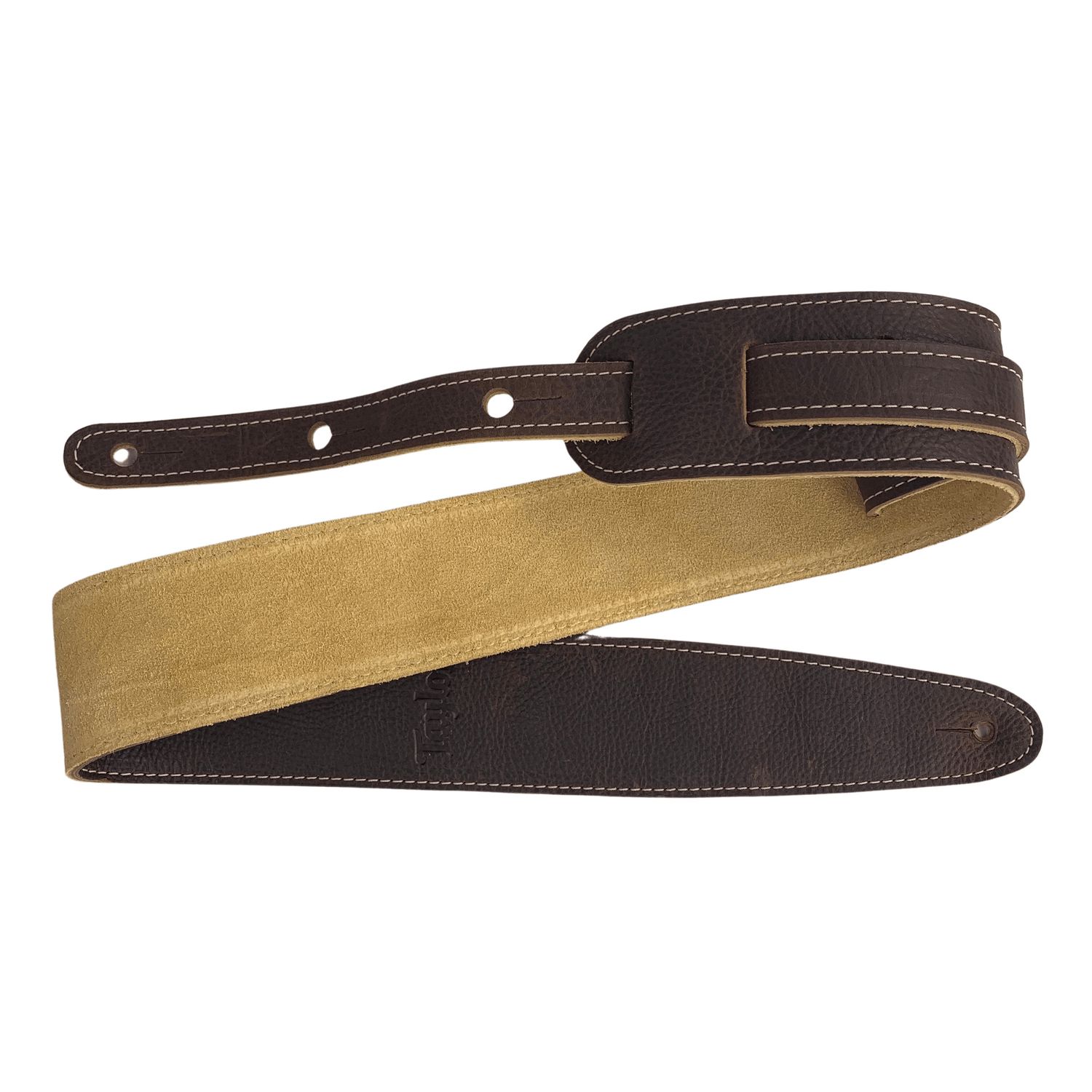 Taylor 2.5" Leather Guitar Strap - Suede Back Chocolate Brown