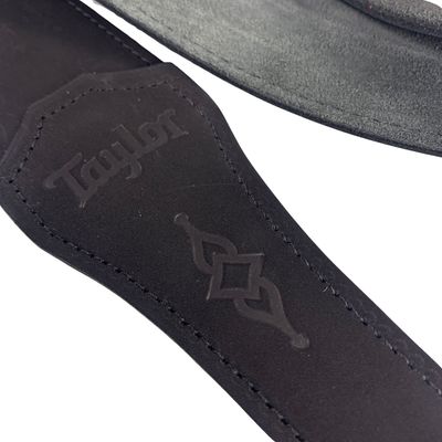 Taylor Gemstone 2.5" Sanded Leather Guitar Strap Black