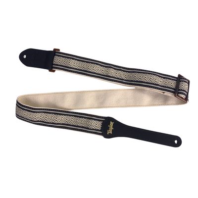 Taylor 2" Academy Jacquard Leather Guitar Strap White/Black