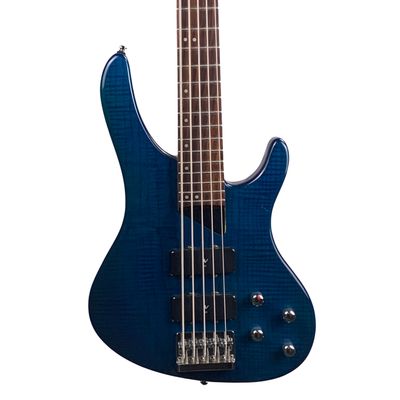 Washburn Bantam XB-500 5 String Bass Transparent Blue W/OHSC (Used)