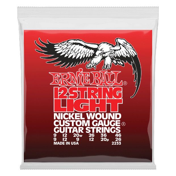 Ernie Ball P02233 Light Nickel Wound 12-String Electric Guitar Strings 9-46 Gauge