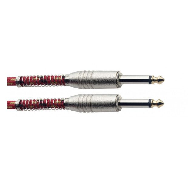Stagg S-Series Vintage Tweed Style Instrument Cable 6M 20 ft Red