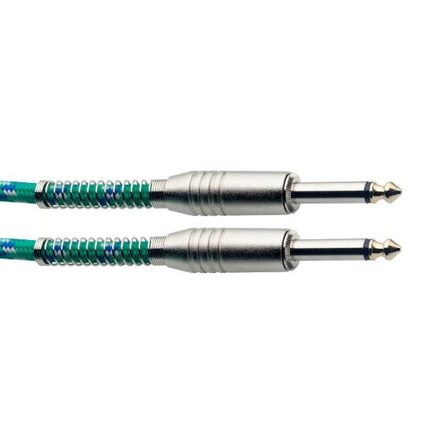 Stagg S-Series Vintage Tweed Style Instrument Cable 3M 10 ft Green