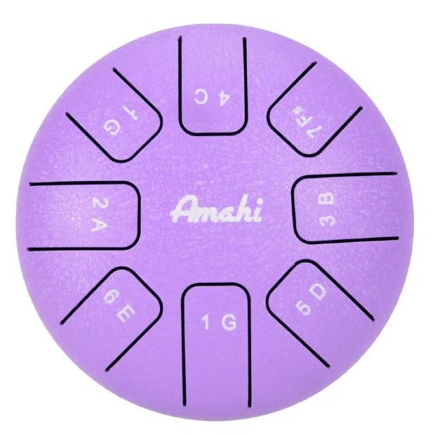 Amahi 6″ Steel Tongue Drum Purple