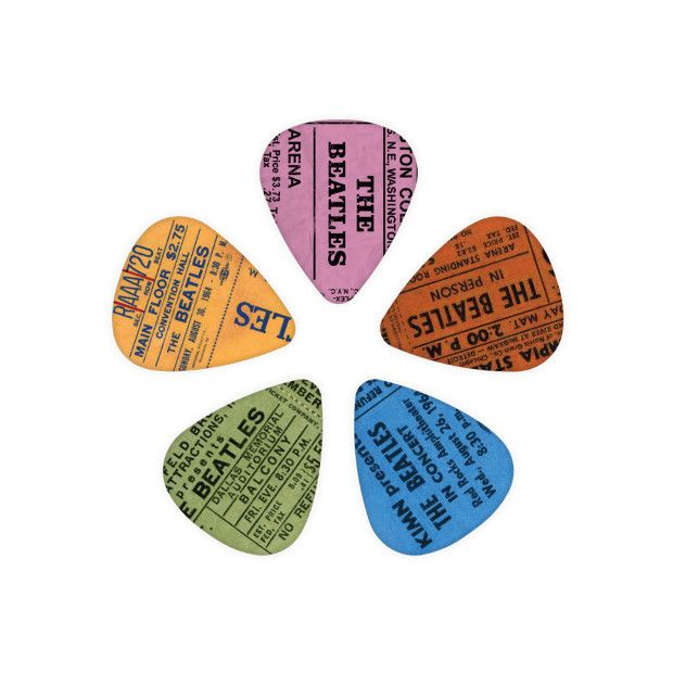 D'Addario Beatles 1964 Tour Ticket Stubs Guitar Picks, Medium Gauge (.70mm) 10-Pack