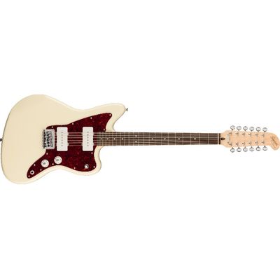 Squier Paranormal Jazzmaster XII, Laurel Fingerboard, Tortoiseshell Pickguard, Olympic White
