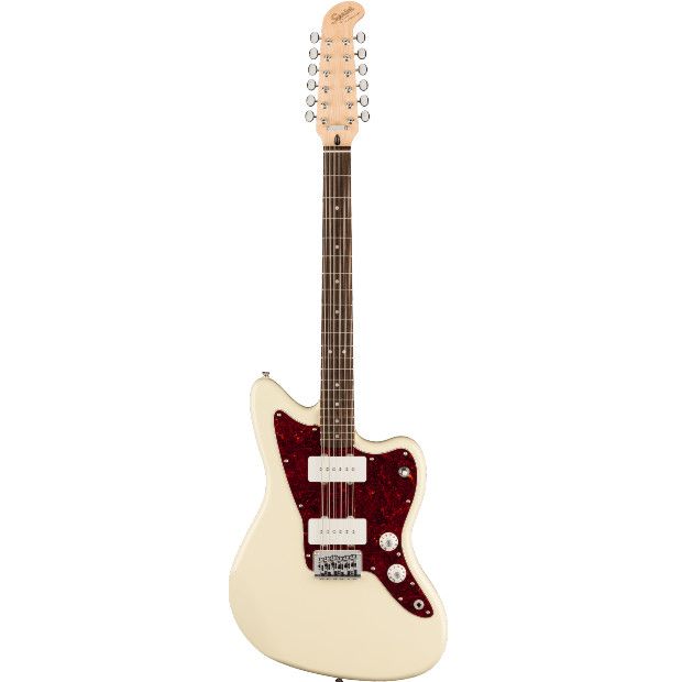 Squier Paranormal Jazzmaster XII, Laurel Fingerboard, Tortoiseshell Pickguard, Olympic White