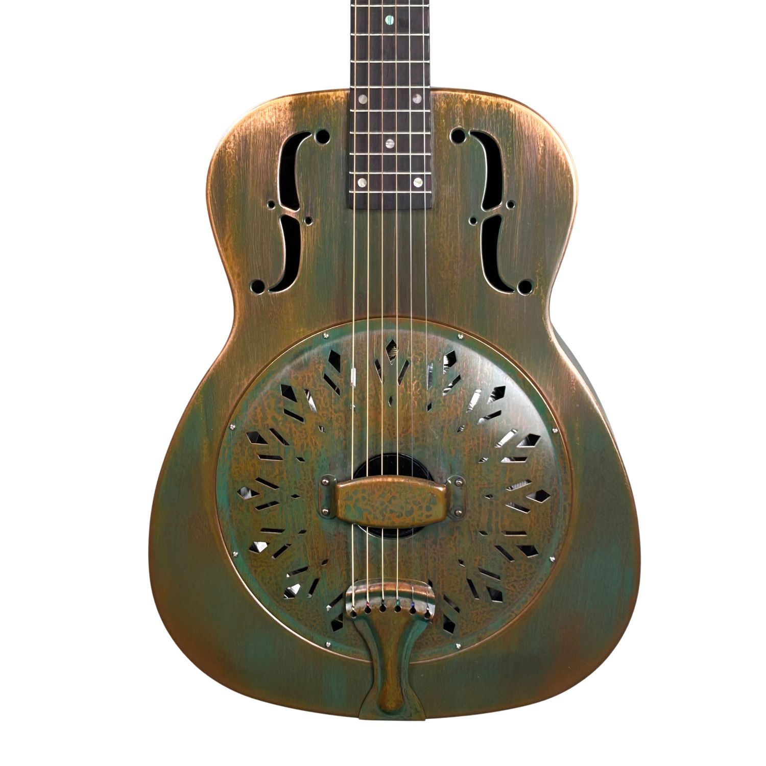 Recording King RM-997 Single 0 Metal Body Resonator Vintage Green