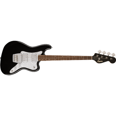 Squier Paranormal Rascal Bass HH, Laurel Fingerboard, White Pearloid Pickguard, Metallic Black