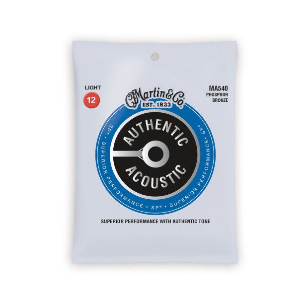 Martin MA540 Authentic Acoustic SP 92/8 Phosphor Bronze Light Guitar Strings. 12- 54