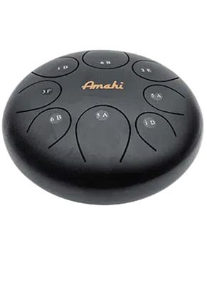 Amahi 8″ Steel Tongue Drum Black