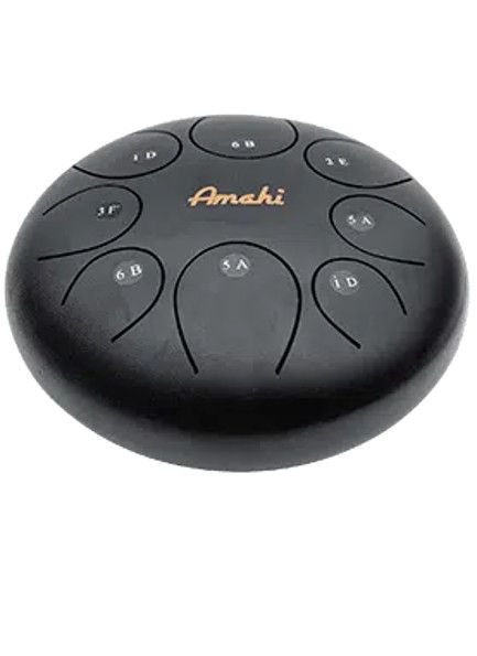 Amahi 8″ Steel Tongue Drum Black
