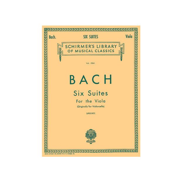 6 Suites Schirmer Library of Classics Volume 1564 Viola Solo