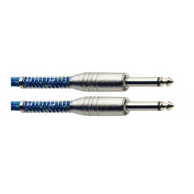 Stagg S-Series Vintage Tweed Style Instrument Cable 3M 10 ft Blue
