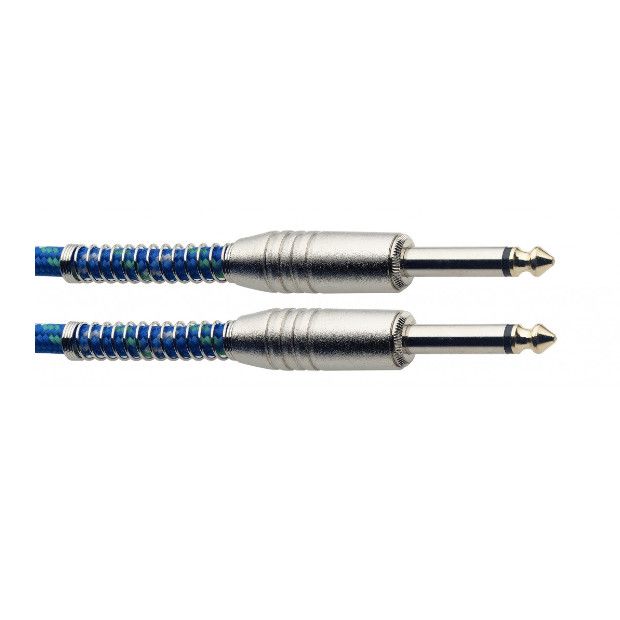 Stagg S-Series Vintage Tweed Style Instrument Cable 3M 10 ft Blue