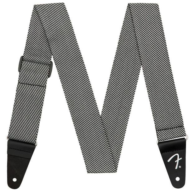 Fender Modern Tweed Strap, White/Black 2"