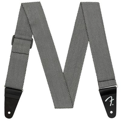 Fender Modern Tweed Strap, White/Black 2"
