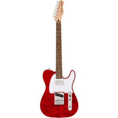 Squier Affinity Series Telecaster FMT SH, Laurel Fingerboard, White Pickguard, Crimson Red Transparent