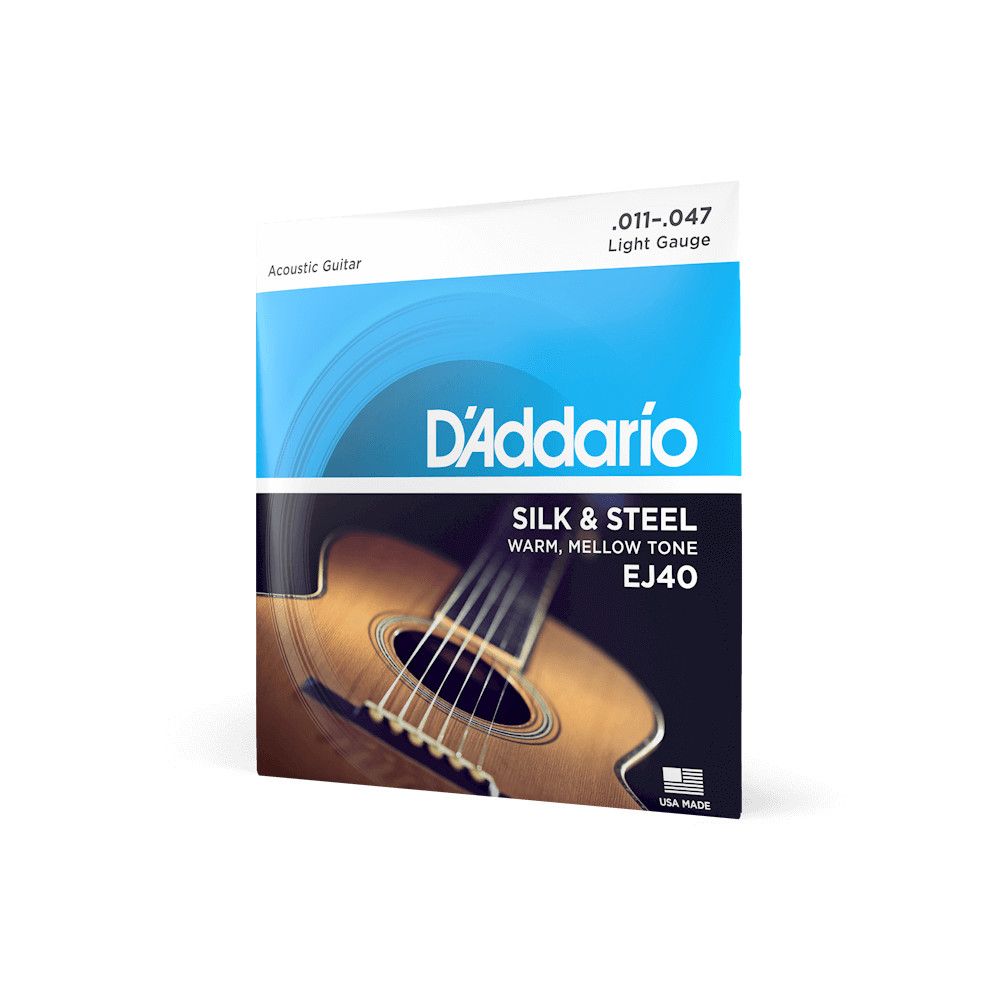 D'Addario EJ40 Silk and Steel Ball End Regular Light Acoustic Folk - 11-47