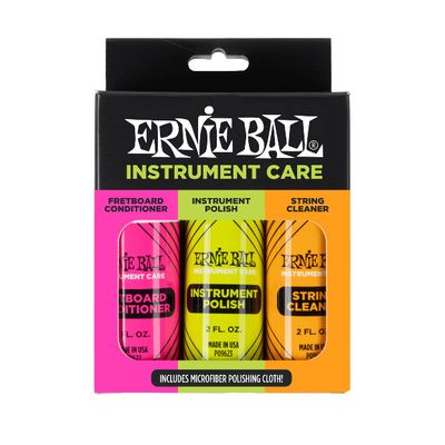 Ernie Ball Instrument Care 3-pack w/Microfiber Polish Cloth