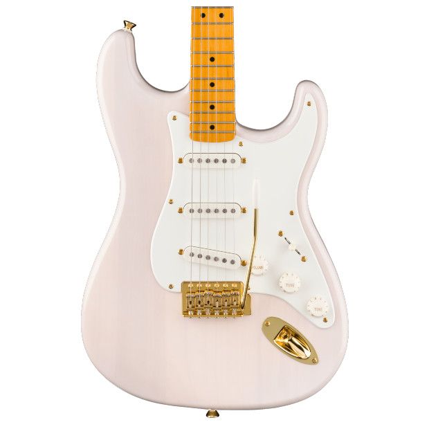 Squier FSR Classic Vibe '50s Stratocaster, Maple Fingerboard, Parchment Pickguard, Gold Hardware, White Blonde