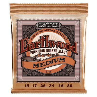 Ernie Ball 2144 Medium Earthwood Phosphor Bronze Acoustic Guitar Strings 13-56 Gauge