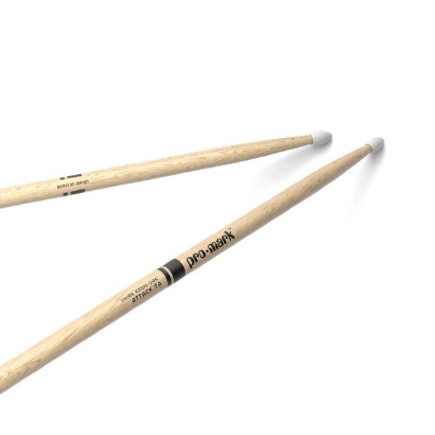 Promark Classic Attack 7A Shira Kashi Oak Drumstick, Oval Nylon Tip