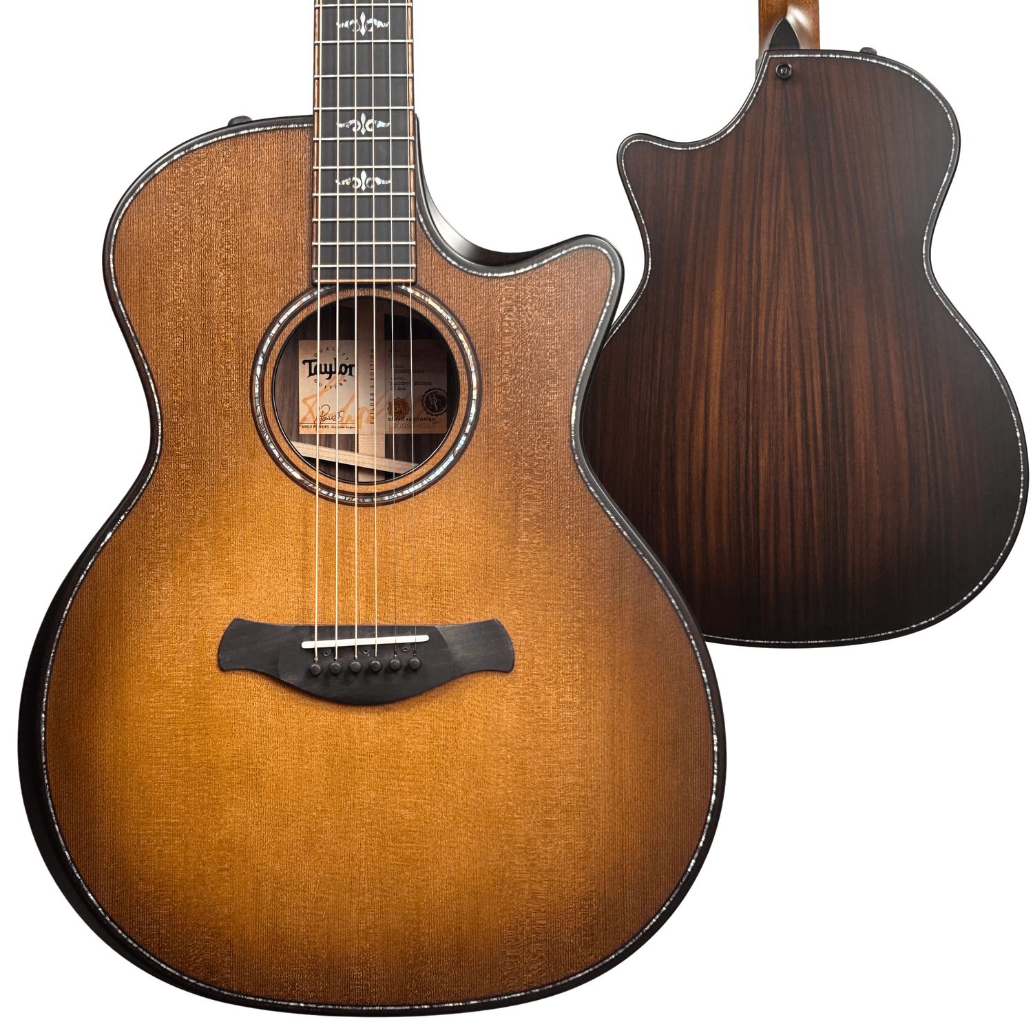 Taylor Builder's Edition 914ce Indian Rosewood/Lutz Spruce Grand Auditorium Acoustic/Electric Wild Honey Burst - 4024