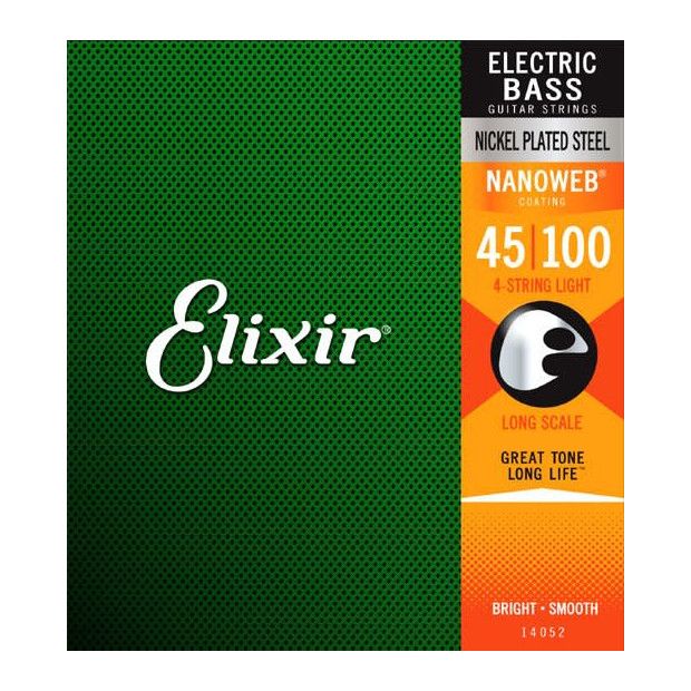 Elixir 14052 Electric Bass Nickel Plated Steel w/Nanoweb Coating Long Scale 45-100