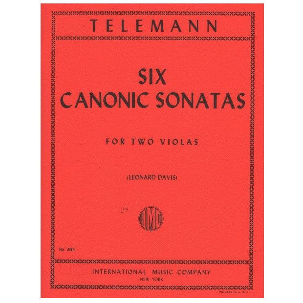 Telemann Six Canonic Sonatas TWV 40:118-123 For Two Violas