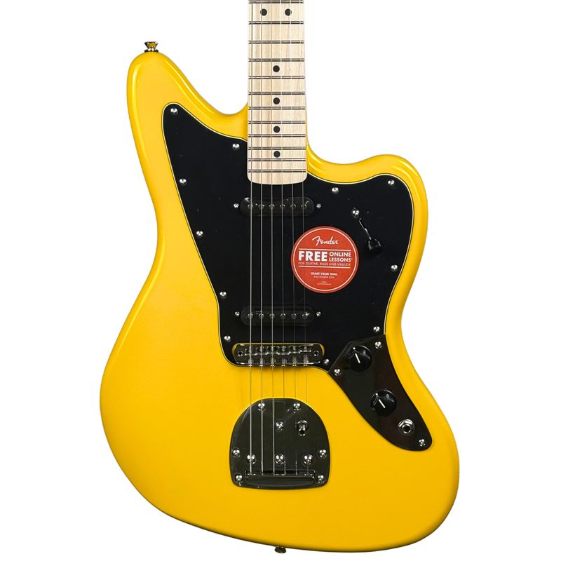 Squier FSR Affinity Series Jaguar, Maple Neck, Black Pickguard, Graffiti Yellow