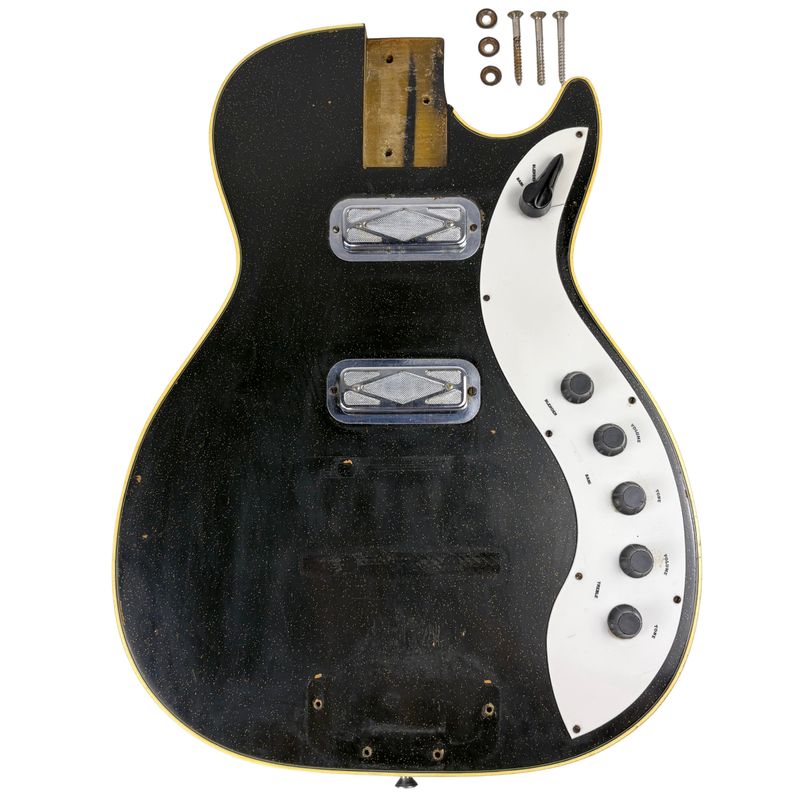 1960's Silvertone Jupiter 1423 Gold Sparkle Guitar LOADED BODY