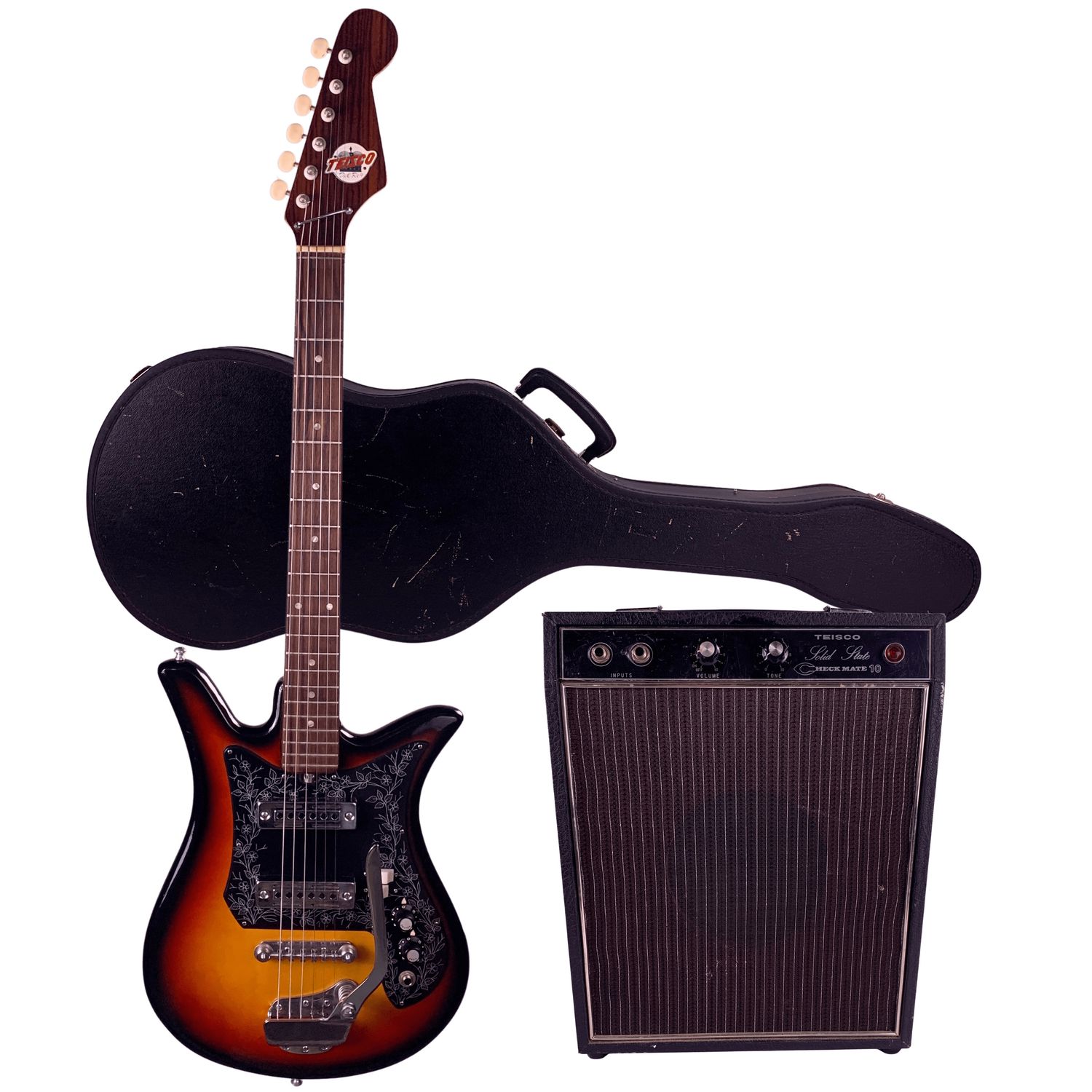 1960s Teisco Del Ray ET-200N Checkmate Tulip Guitar & Teisco Checkmate 10 Amp (Used)