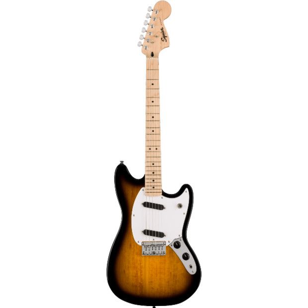 Squier Sonic Mustang, Maple Fingerboard, White Pickguard, 2-Color Sunburst