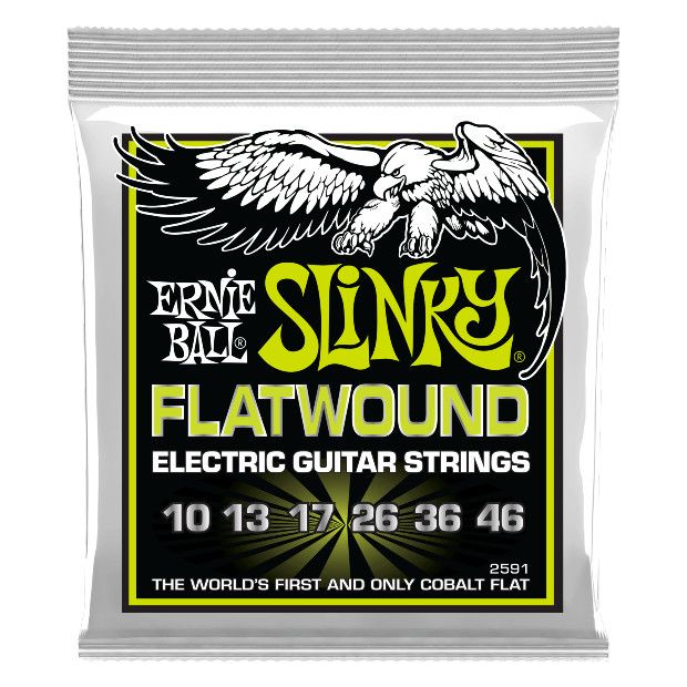 Ernie Ball 2591 Regular Slinky Cobalt Flatwound Electric Guitar Strings 10-46 Gauge