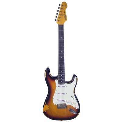 Vintage V6MR-SB Icon Series SSS with Rosewood Fretboard- Distressed Sunburst (Used)