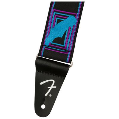 Fender Neon Monogrammed Strap, Blue and Purple, 2&quot;