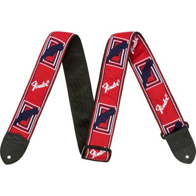 Fender Monogrammed Strap, Red/White/Blue, 2"