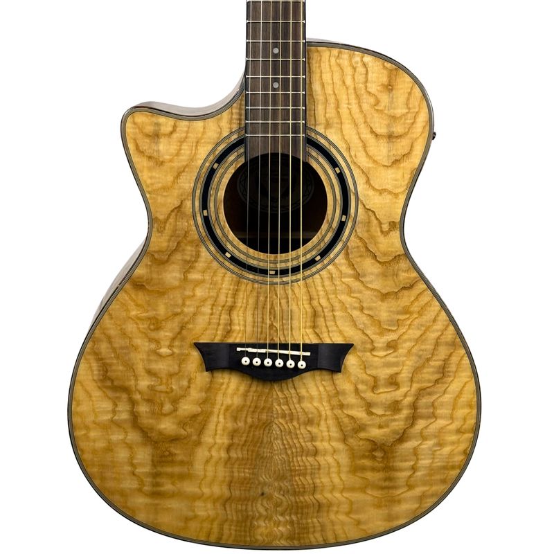 Dean Exotica Quilted Ash Acoustic-Electric–Gloss Natural-Lefty - 4942