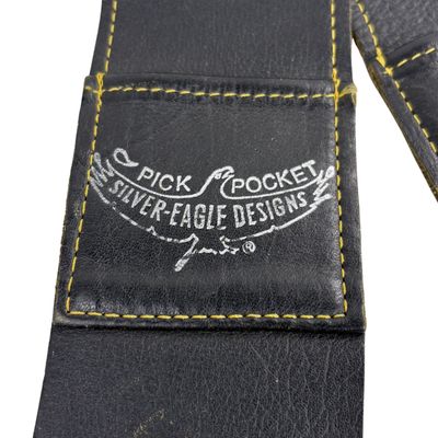 Silver Eagle Designs Pick-Pocket Leather Guitar Strap Black (used)