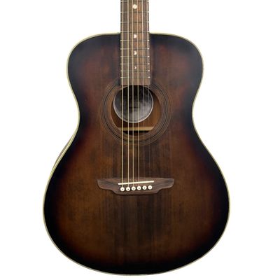 Luna Art Vintage Folk Grand Concert Acoustic Guitar Distressed Vintage Brownburst (Used)