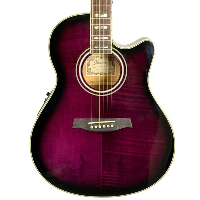 Ibanez AEF30-TVS Trans Purple Flame Acoustic Electric (Used)