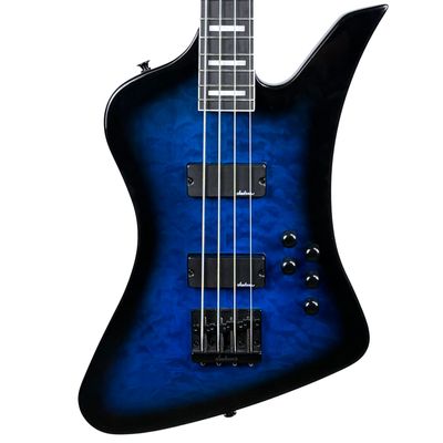 Jackson JS Kelly Bird JS3Q Bass Guitar Transparent Blue Burst (Used)