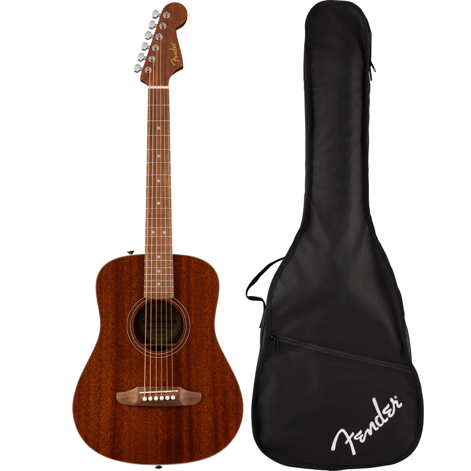 Fender California Standard Redondo Mini with Bag, Sapele Top, Natural Sapele