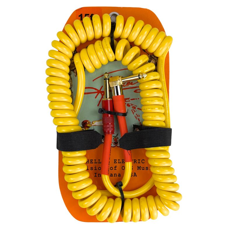 Heller Electric Coil-Connect Cable 1/4" Straight-to-Angle Yellow 15ft