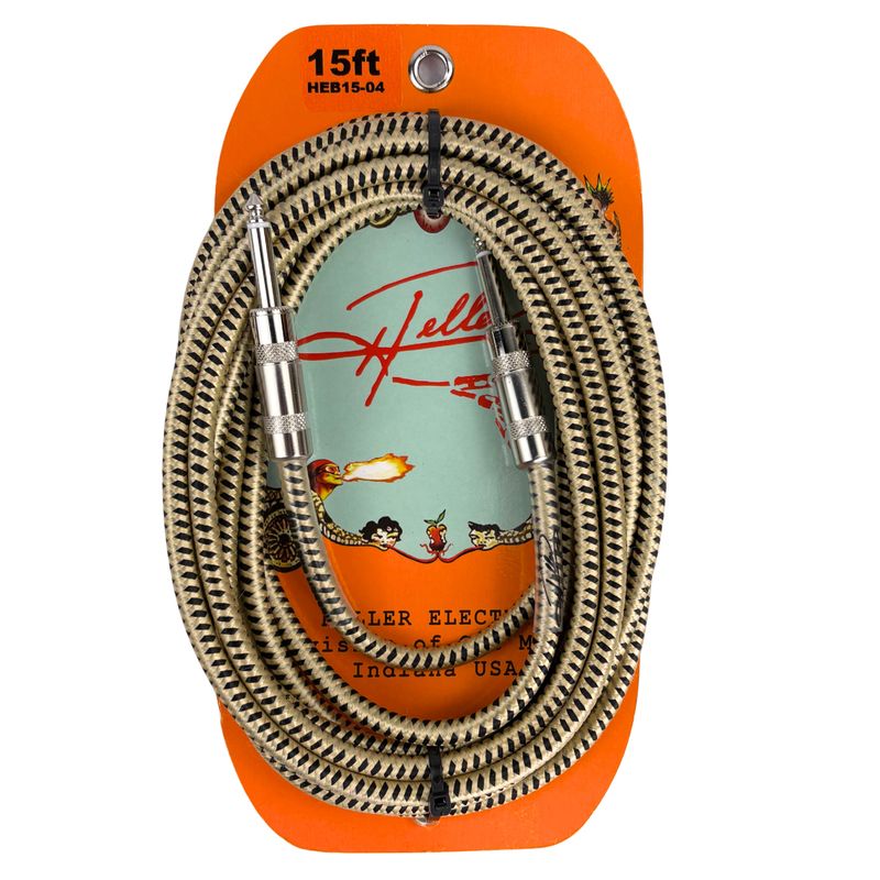 Heller Electric Braid-Matrix Cable Straight-to-Straight Gold & Black 15ft