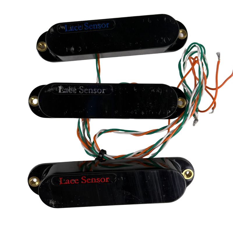 Lace Sensor *Ultimate Triple* Blue/Silver/Red S/S/S - Black Covers