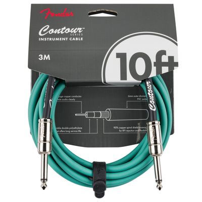 Fender Contour Instrument Cable, Sherwood Green, 10'
