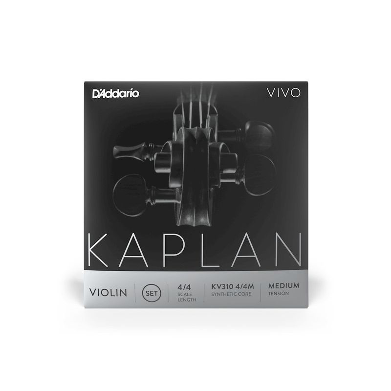 D'Addario Kaplan Vivo Violin String Set String Set, 4/4 Scale, Medium Tension