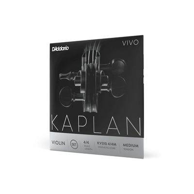 D'Addario Kaplan Vivo Violin String Set String Set, 4/4 Scale, Medium Tension